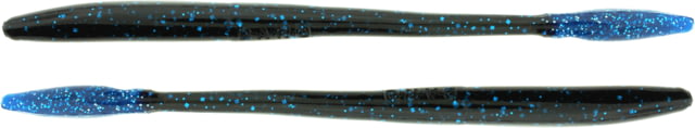 Bass Assassin BANG Lures Tapout 6in 12 per Pack Black/Blue Glitter Tail 6