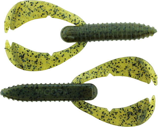 Bass Assassin BANG Lures Woopah Craw 4in 7 per Pack Green Pumpkin/Bluegill 4