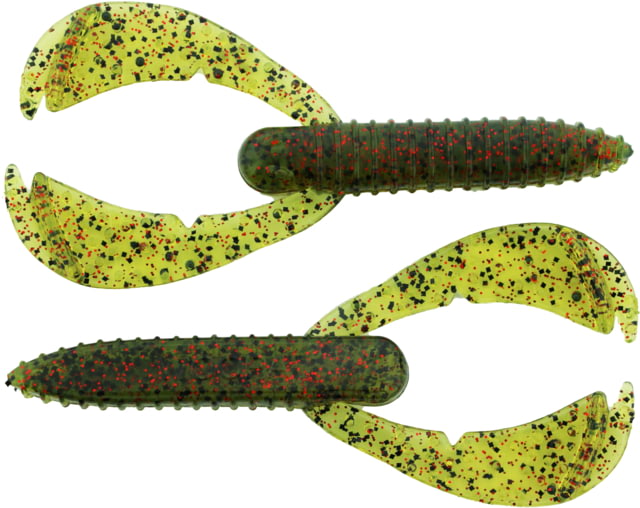Bass Assassin BANG Lures Woopah Craw 4in 7 per Pack Watermelon Red Glitter 4