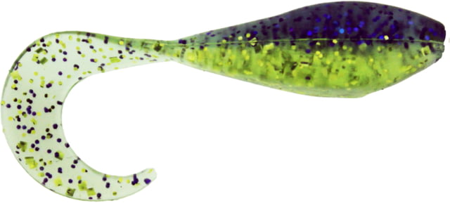 Bass Assassin Curly Shad Swimbait 2in 10 per Pack Electric Shiner 2