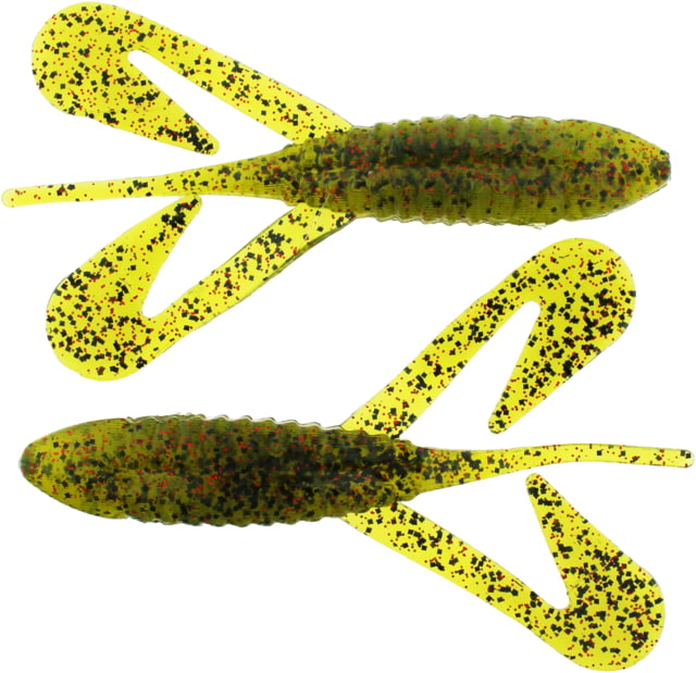 Bass Assassin Lures Logger Toad Topwater 4in 5 per Pack Watermelon/Red Glitter 4