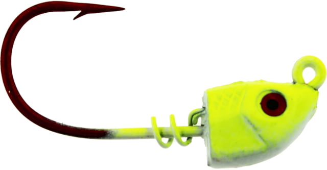 Bass Assassin Red Hook Spring Lock 1/4 oz Hook 4/0 4 per Pack Chartreuse Flash 1/4 oz
