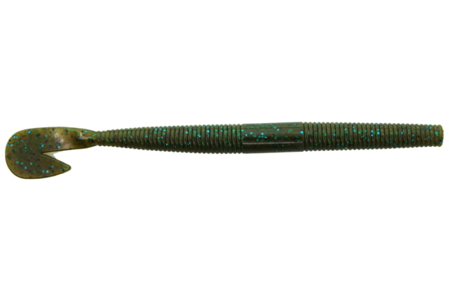 Bass Assassin RSB Worm 7.25in 8 ct Green Pumpkin Blue Glitter