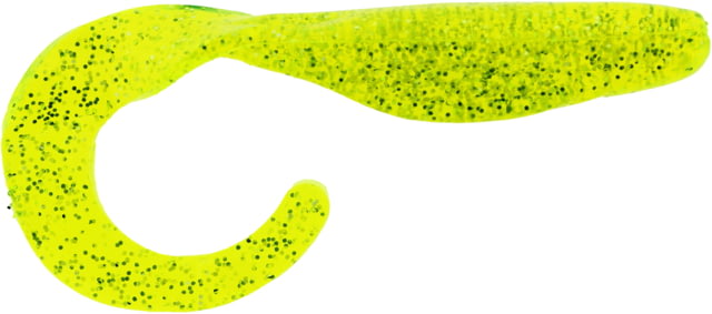 Bass Assassin Walleye Assassin Curly Shad 4in 10 per Pack Chartreuse Silver Glitter 4