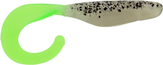 Bass Assassin Bass Assassin Walleye Assassin Curly Shad 4in 10 per Pack Salt & Pepper Silver Phantom/Chartreuse Tail 4