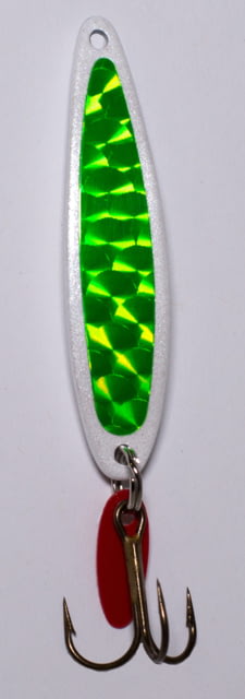 Bay de Noc Swedish Pimple Jigging Lure Prism Chartreuse/Pearl 1/4oz 1-3/4in