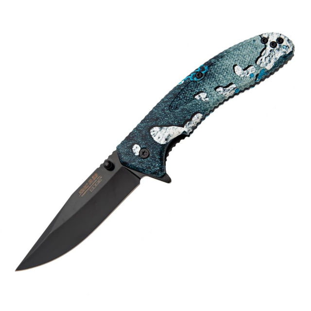 Bear And Son Knives Bear And Son Bear Edge Sideliner Spring Assisted Knife TrueTimber Rift Zytel 3.5" Black Blue 440 adult - $42.95 at CampSaver.com