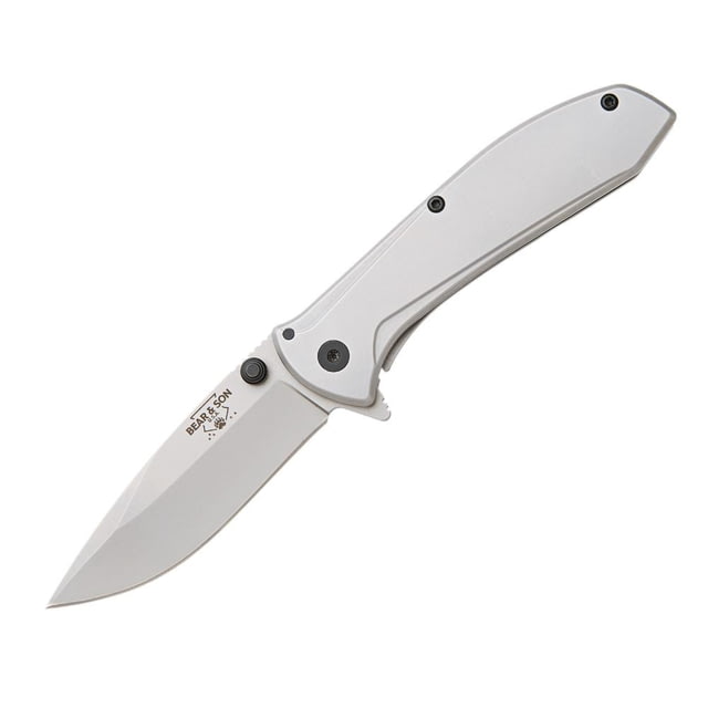 Bear And Son Knives Bear And Son Bear & Son Spring Assisted Frame Lock Knife Stainless Steel 2.9" Bead Blast Gray High Carbon Steel adult - $44.95 at CampSaver.com