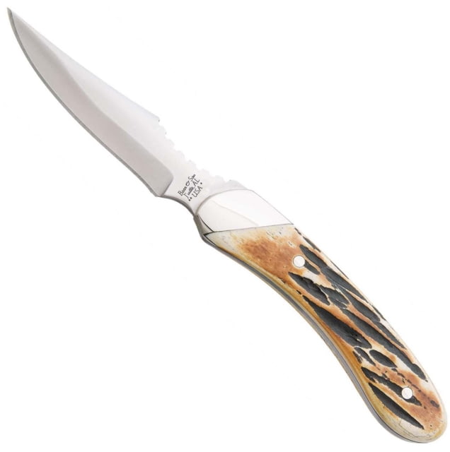 Bear and Son Knives Caper Fixed Blade Knife 2.5in 440 Stainless Steel Genuine India Stag Bone Handle