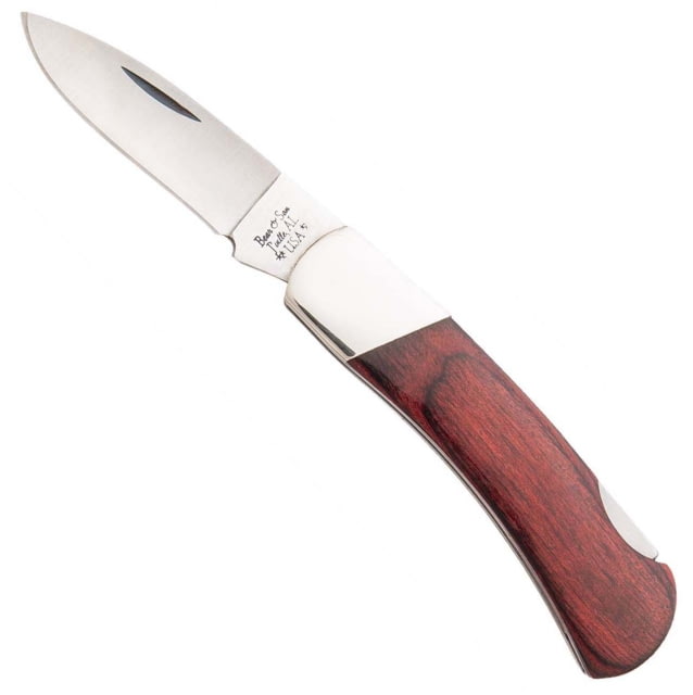 Bear and Son Knives Executive Lockback Folding Knife 2.13in High Carbon Stainless Steel Clip Point Rosewood Handle