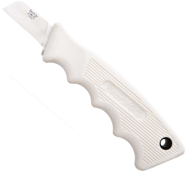 Bear and Son Knives Powergrip Utility Fixed Blade Knife 1.63in 440 Stainless Steel White Kraton Handle 466W 1/4