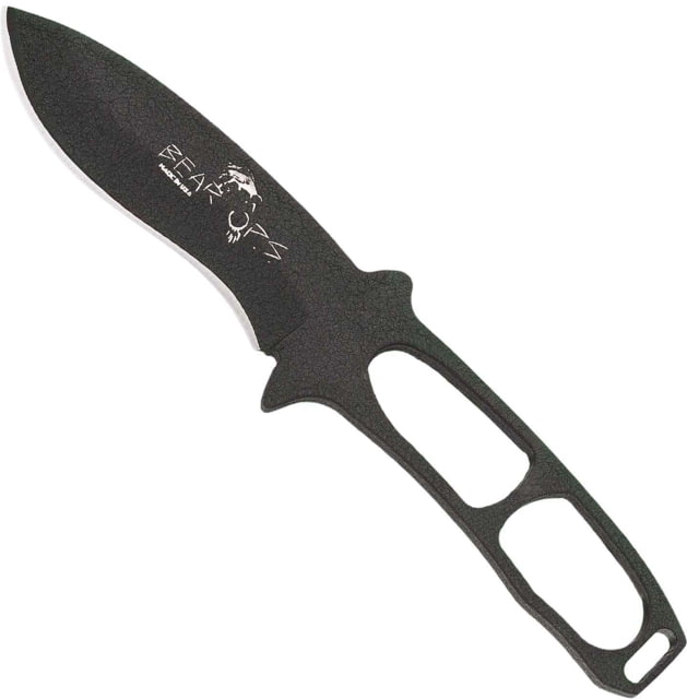 Bear OPS Constant Fixed Blade Knife 2.88in 1095 Carbon Steel Black Epoxy Powder Coating Handle