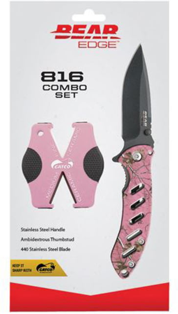 Bear & Son Cutlery Brisk 1.0 Comb Set 4 1/16 Black Folder & 9 3/4 Black Fixed Blade