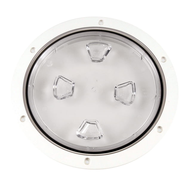 Beckson Beckson Marine 8" Clear Center Screw-Out Deck Plate - White