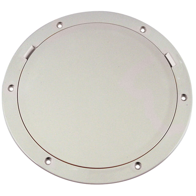 Beckson Marine 8" Smooth Center Pry-Out Deck Plate - White