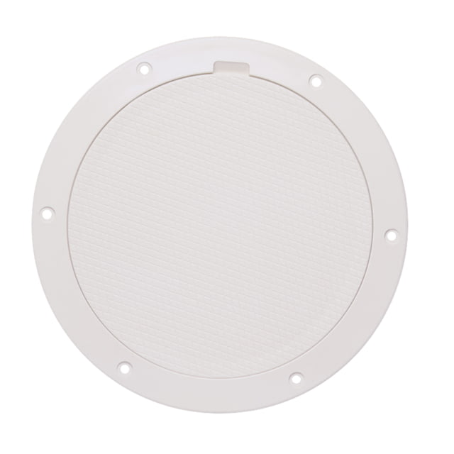 Beckson Beckson Pry-Out Deck Plate - With Diamond Center White 8in with Diamond Center White