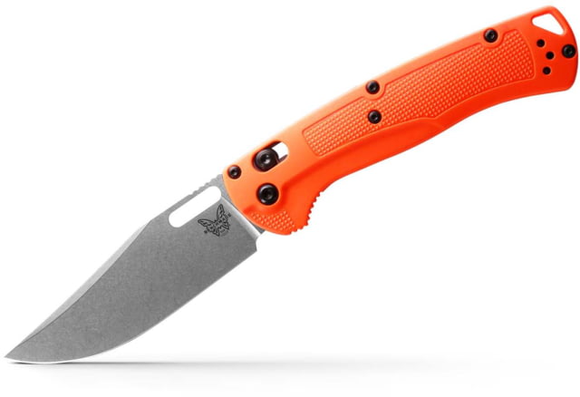 Benchmade  Taggedout Folding Knife 3.5in CPM-154 58-61 HRC Reversible Tip-Up Orange
