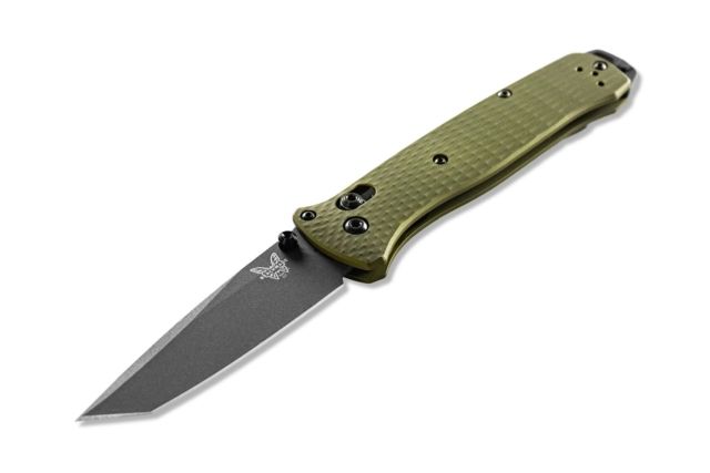 Benchmade Bailout Folding Knife 3.38in Tanto Woodland Green anodized 6061-T6 aluminum handle