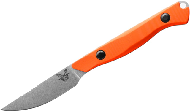 Benchmade Flyway Fixed Blade Knife 2.7in CPM-154 Stainless Steel Straight Back Blade G10 Orange Handle