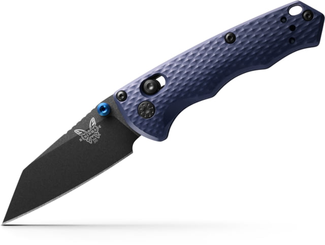 Benchmade Full Immunity Folding Knife 2.5in CPM-M4 Cobalt Black Cerakote Wharncliffe Blade Crater Blue Aluminum Handle