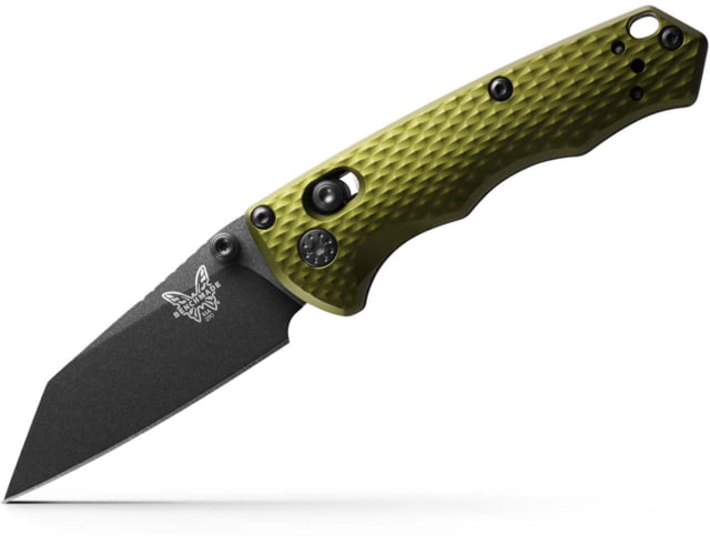 Benchmade Full Immunity Folding Knife Axis Stud 2.5in CPM-M4 Wharncliffe Blade Woodland Green Aluminum Handle