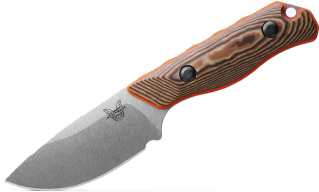 Benchmade Hidden Canyon Hunter Fixed Blade Knife 2.79in CPM-S90V Stainless Steel Drop Point Blade Richlite G10 Orange G10 Base Layer Handle