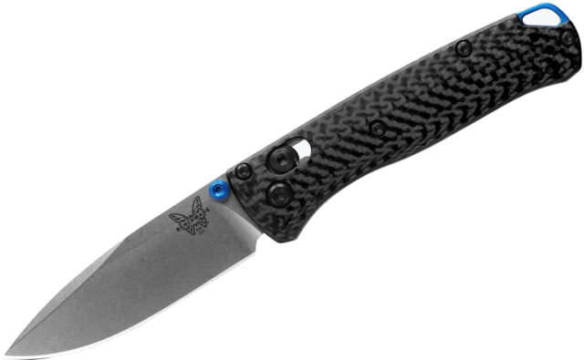 Benchmade Mini Bugout Folding Knife 2.82in CPM-S90V Stainless Steel Drop Point Blade Carbon Fiber 3K Twill Black Handle