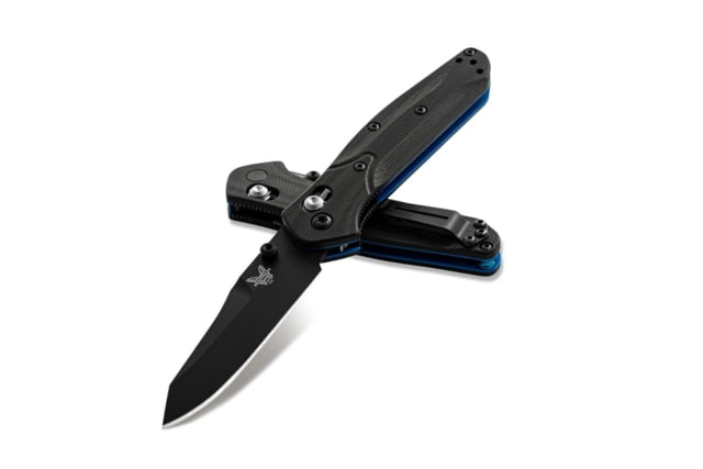Benchmade Mini Osborne Axis Folding Knife 2.92in CPM-S30V Stainless Steel Reverse Tanto Blade Black G10 Handle