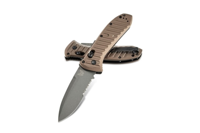 Benchmade Presidio II Axis Automatic Folding Knife 3.72in CPM-M4 Super Steel Drop Point Blade 6061-T6 Aluminum With Burnt Bronze Anodize Handle