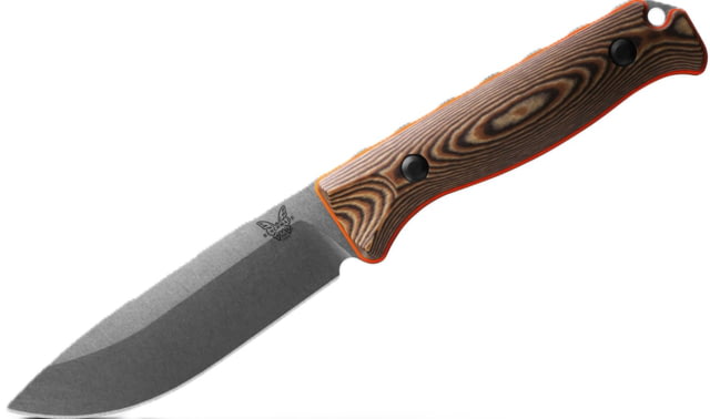 Benchmade Saddle Mountain Skinner Fixed Blade Knife 4.2in CPM-S90V Stainless Steel Drop Point Blade Richlite G10 Orange Base Layer Handle