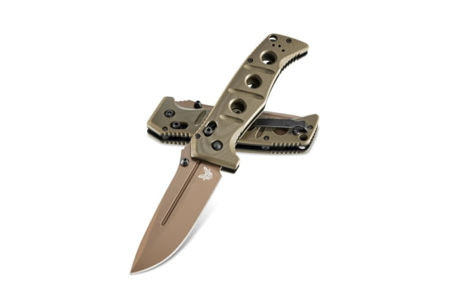 Benchmade Sibert Adamas Axis Stud Folding Knife 3.82in CPM-CruWear Steel Drop Point Flat Earth Coated Blade Contoured G-10 Handle