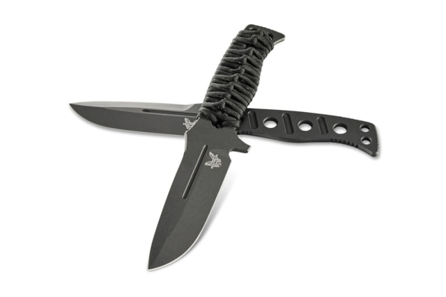 Benchmade Sibert Adamas Chord Fixed Blade Knife 4.2in CPM-CruWear Steel Drop Point Black Coated Blade Steel Handle
