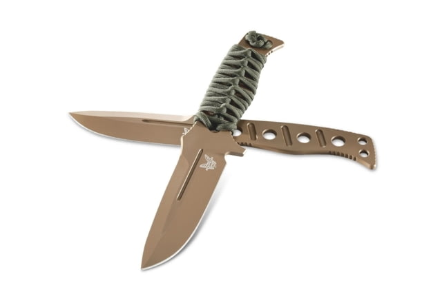 Benchmade Sibert Adamas Chord Fixed Blade Knife 4.2in CPM-CruWear Steel Drop Point Flat Earth Coated Blade Steel Handle
