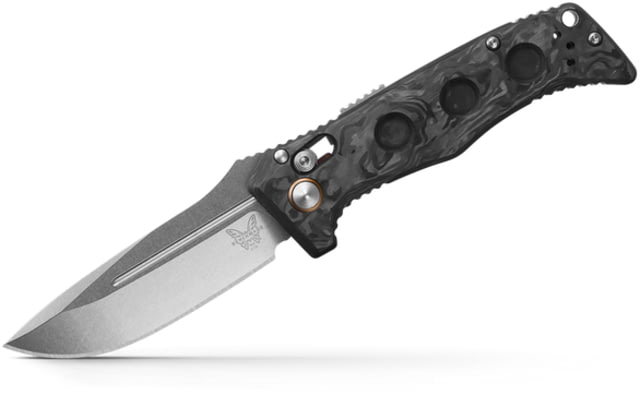 Benchmade Sibert Mini Auto Adamas Automatic Folding Knife 3.25in CPM MagnaCut Drop Point Marbled Carbon Fiber Handle