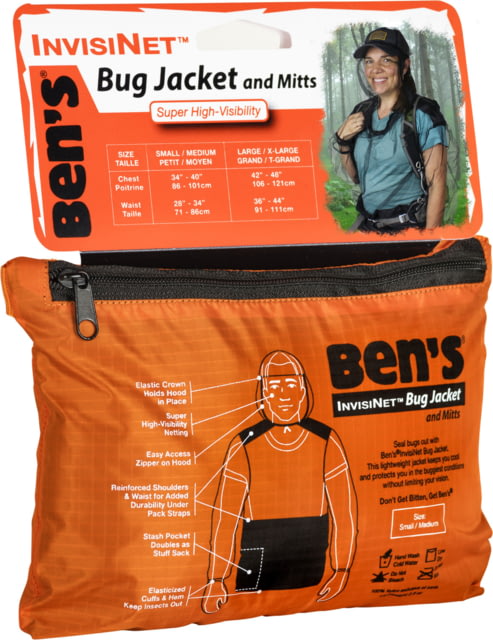 Ben's InvisiNet Bug Jacket & Mitts Orange Small/Medium