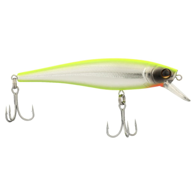 Berkley Berkley Cutter Saltwater Hard Bait Jerkbait Saltwater 90 Shallow 3/8 oz 90mm Hook Size 6 2 Hooks Chrome/Chartreuse 90