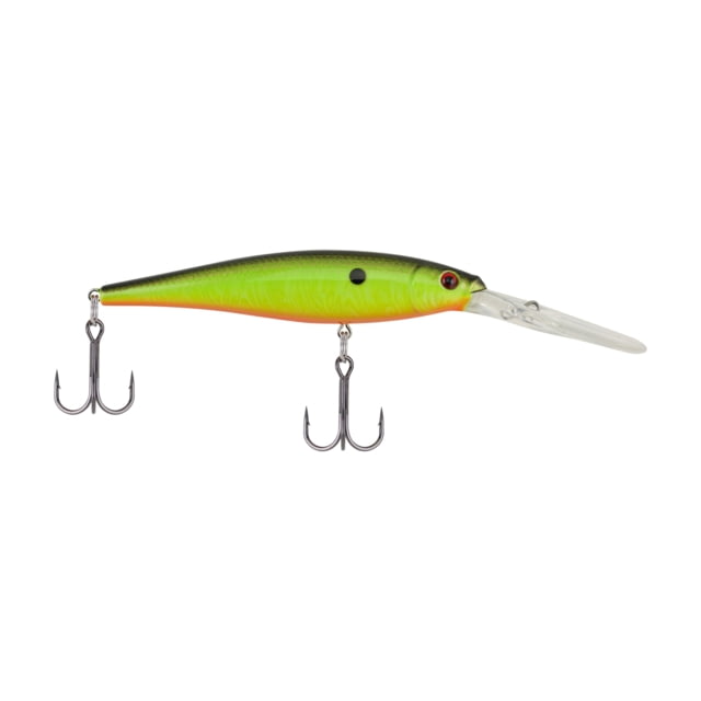 Berkley Flicker Minnow Hard Bait Crankbait 1/2 oz 4 1/2in / 11cm 18ft-23ft / 5.5m-7.0m Hook Size 4 2 Hooks Slick Chartreuse