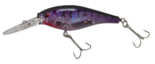 Berkley Flicker Shad Hard Bait Crankbait 1/2 oz 3 1/2in / 9cm 11ft-13ft / 3.4m-4.0m Hook Size 4 2 Hooks Flashy Purple Tiger