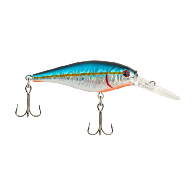 Berkley Flicker Shad Hard Bait Crankbait 3/16 oz 2in / 5cm 9ft-11ft / 2.7m-3.4m Hook Size 8 2 Hooks Slick Blue Alewife