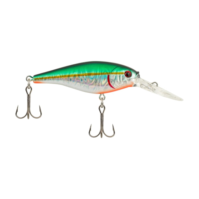 Berkley Flicker Shad Hard Bait Crankbait 3/16 oz 2in / 5cm 9ft-11ft / 2.7m-3.4m Hook Size 8 2 Hooks Slick Green Alewife