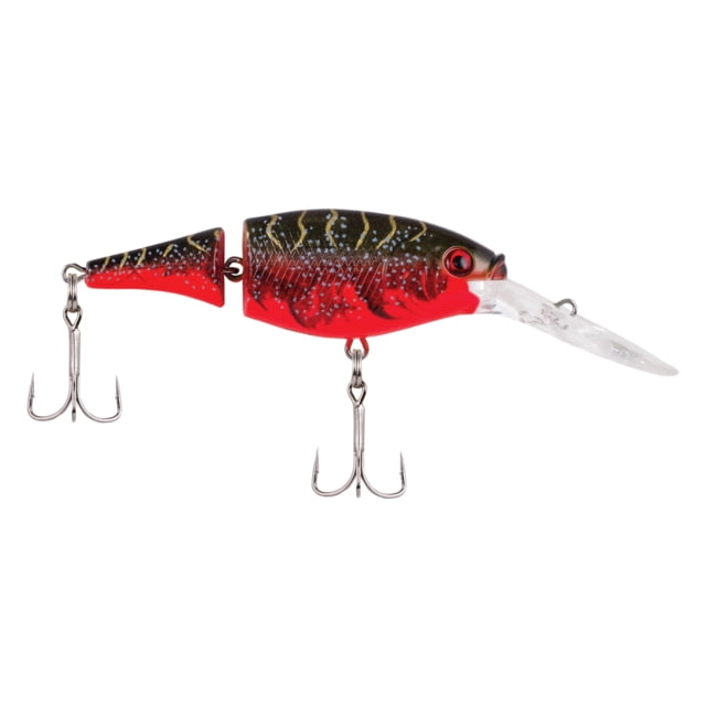 Berkley Flicker Shad Jointed Hard Bait Crankbait 1/3 oz 2 3/4in / 7cm 7ft-9ft / 2.1m-2.7m Hook Size 6 2 Hooks Red Tiger