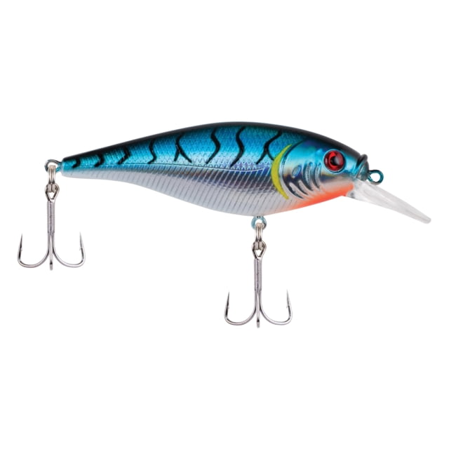 Berkley Flicker Shad Shallow Hard Bait Crankbait 2/7 oz 2 3/4in / 7cm 3ft-6ft / 1m-2m Hook Size 6 2 Hooks Blue Tiger