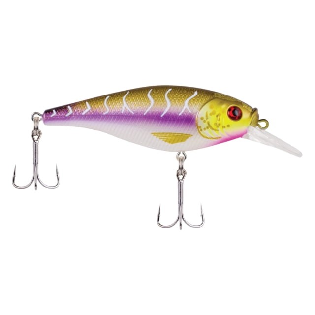 Berkley Flicker Shad Shallow Hard Bait Crankbait 2/7 oz 2 3/4in / 7cm 3ft-6ft / 1m-2m Hook Size 6 2 Hooks Purple Tiger
