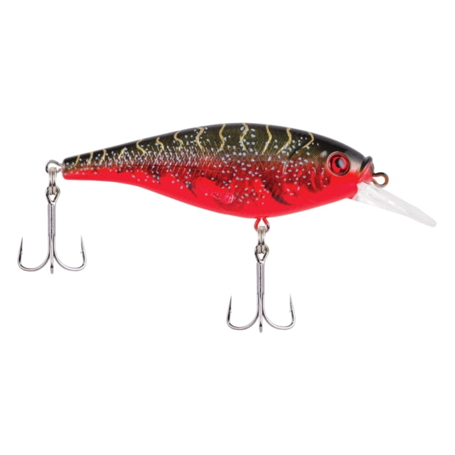 Berkley Flicker Shad Shallow Hard Bait Crankbait 2/7 oz 2 3/4in / 7cm 3ft-6ft / 1m-2m Hook Size 6 2 Hooks Red Tiger