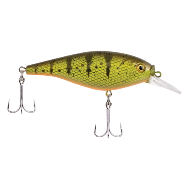 Berkley Flicker Shad Shallow Hard Bait Crankbait 2/7 oz 2 3/4in / 7cm 3ft-6ft / 1m-2m Hook Size 6 2 Hooks Yellow Perch