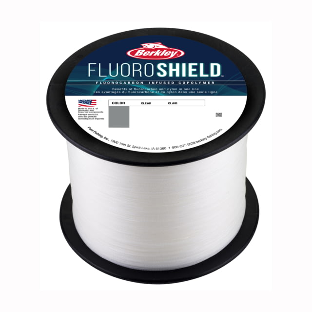 Berkley Fluoroshield Fluorocarbon infused Co-polymer ClearManageable on both spinning and casting gear 10lb.3000yds.