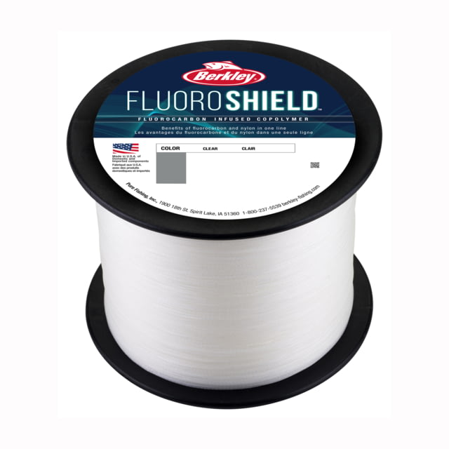 Berkley Fluoroshield Fluorocarbon infused Co-polymer ClearManageable on both spinning and casting gear 6lb.3000yds. BFSBK6-15