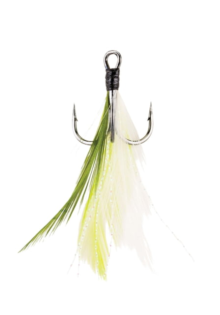 Berkley Fusion19 Expansion Durable Round Bend Treble Fusion19 Treble Hook White Chartreuse Size 2