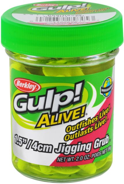 Berkley Gulp Alive Jigging Grub Bait 1 1/2in. Chartreuse 176794