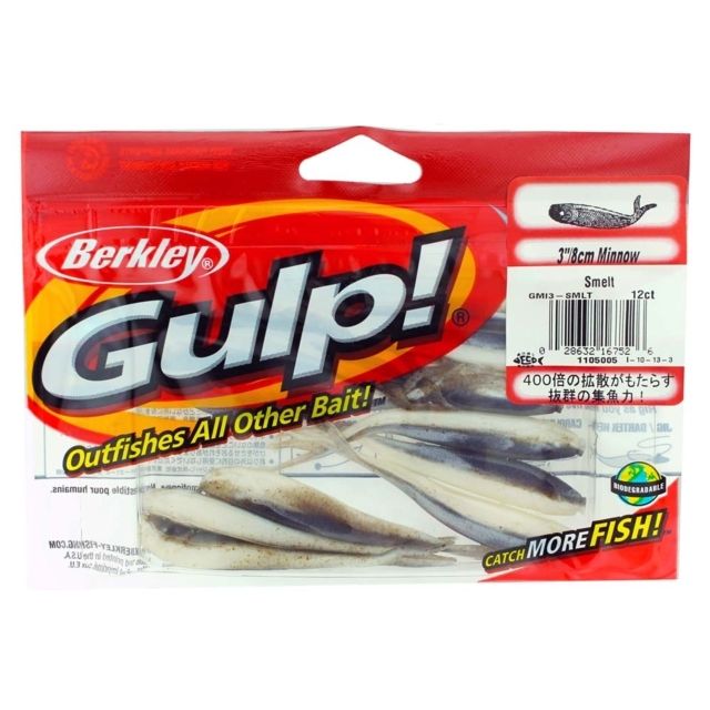 Berkley Gulp Minnow Bait 3in. Smelt 176274